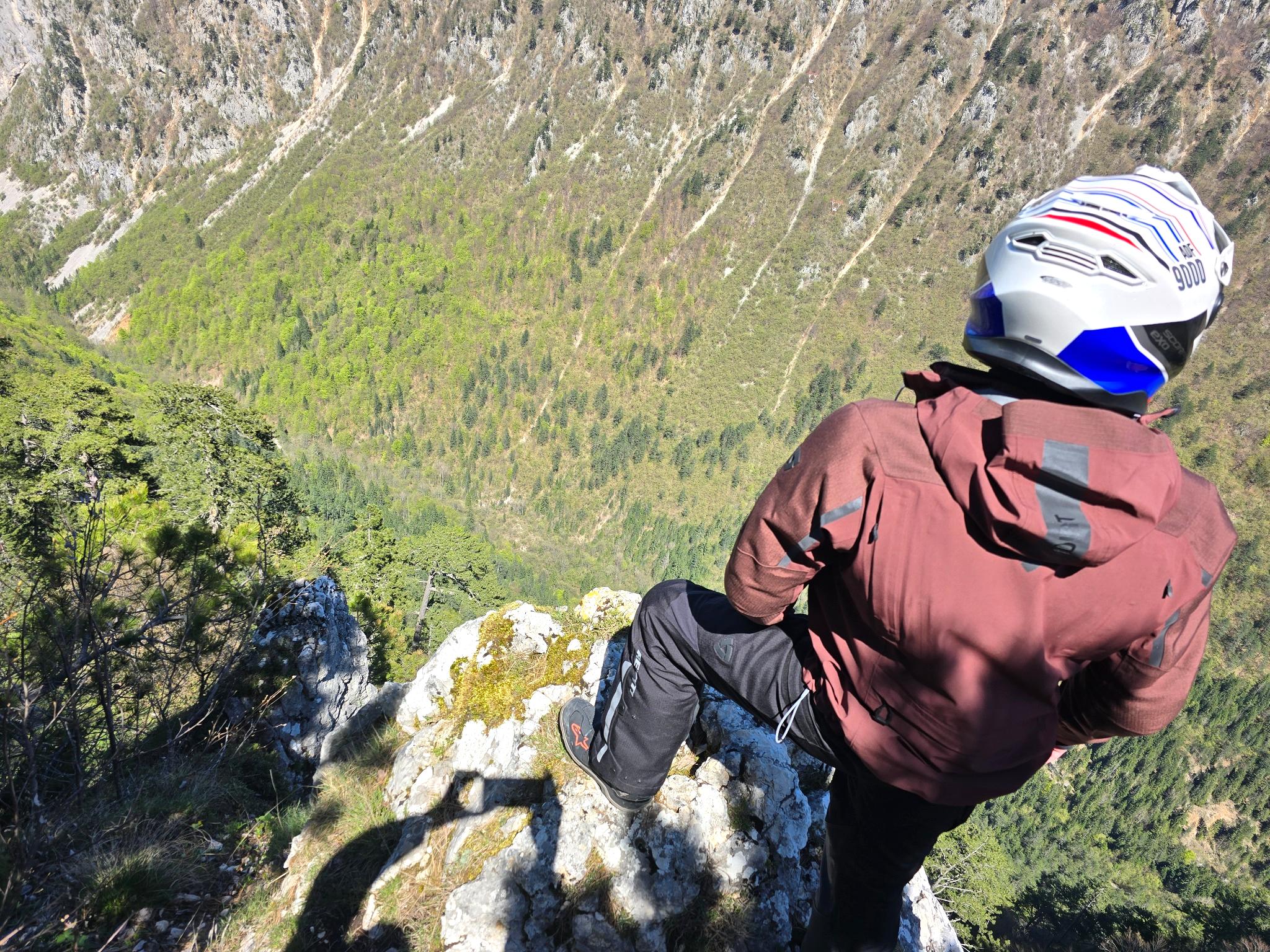 ZekovićMe ADV rider on a cliff in Montenegro